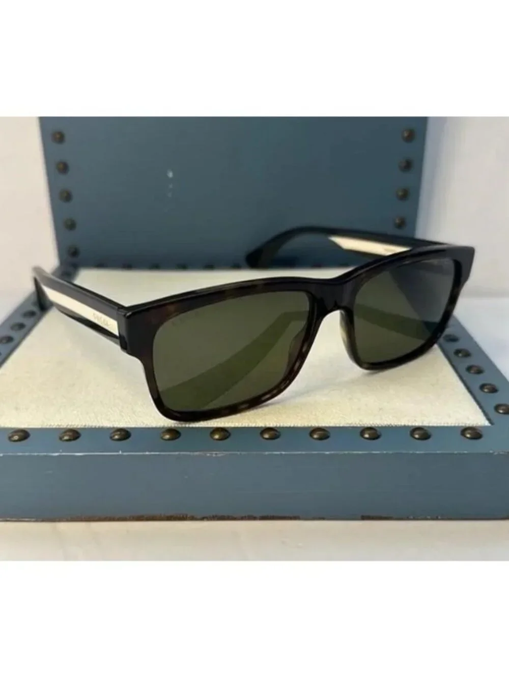 💯 Authentic- New Gucci GG0340S 008 Brown Green Sunglasses